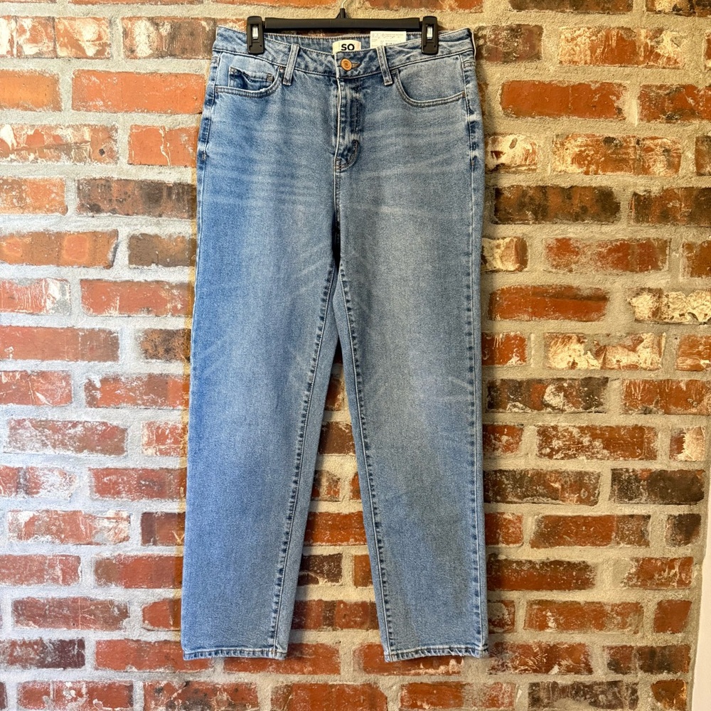 SO Women's Light Blue Slim Straight Leg Jeans
